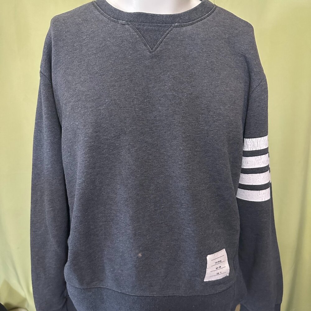 Thom Brown New York Men's Gray Sweater Size 4 Small Made in Japan Cotton